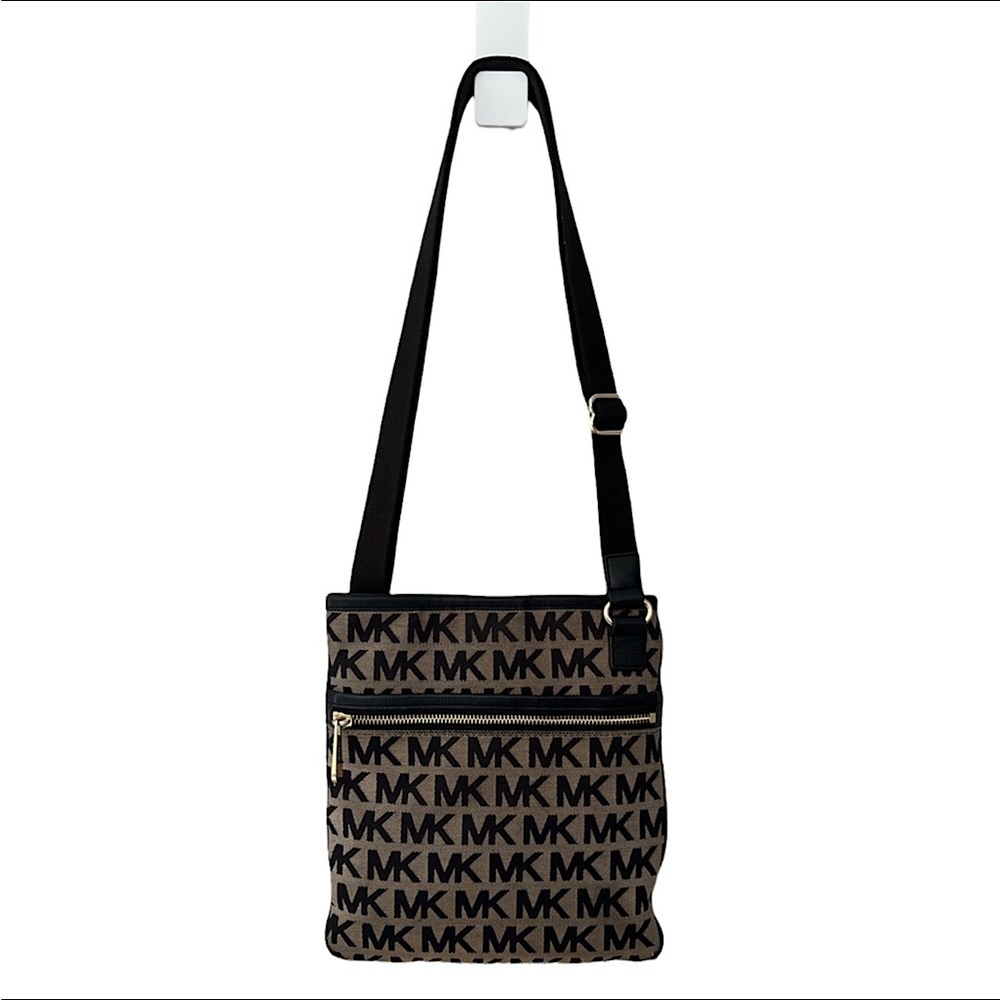 Michael Michael Kors Jet Setter Medium Logo Crossbody Canvas Bag